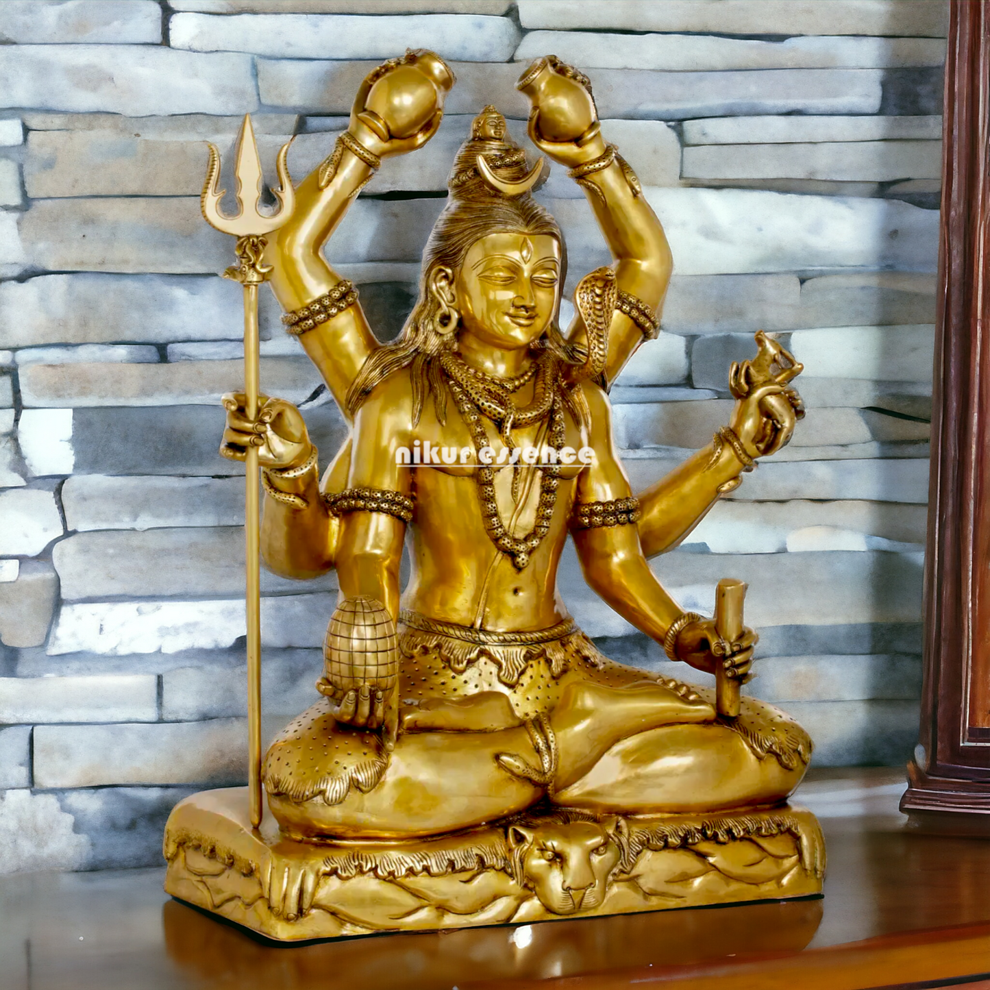 Pure Brass Shiva Meditation statue - 31 inches