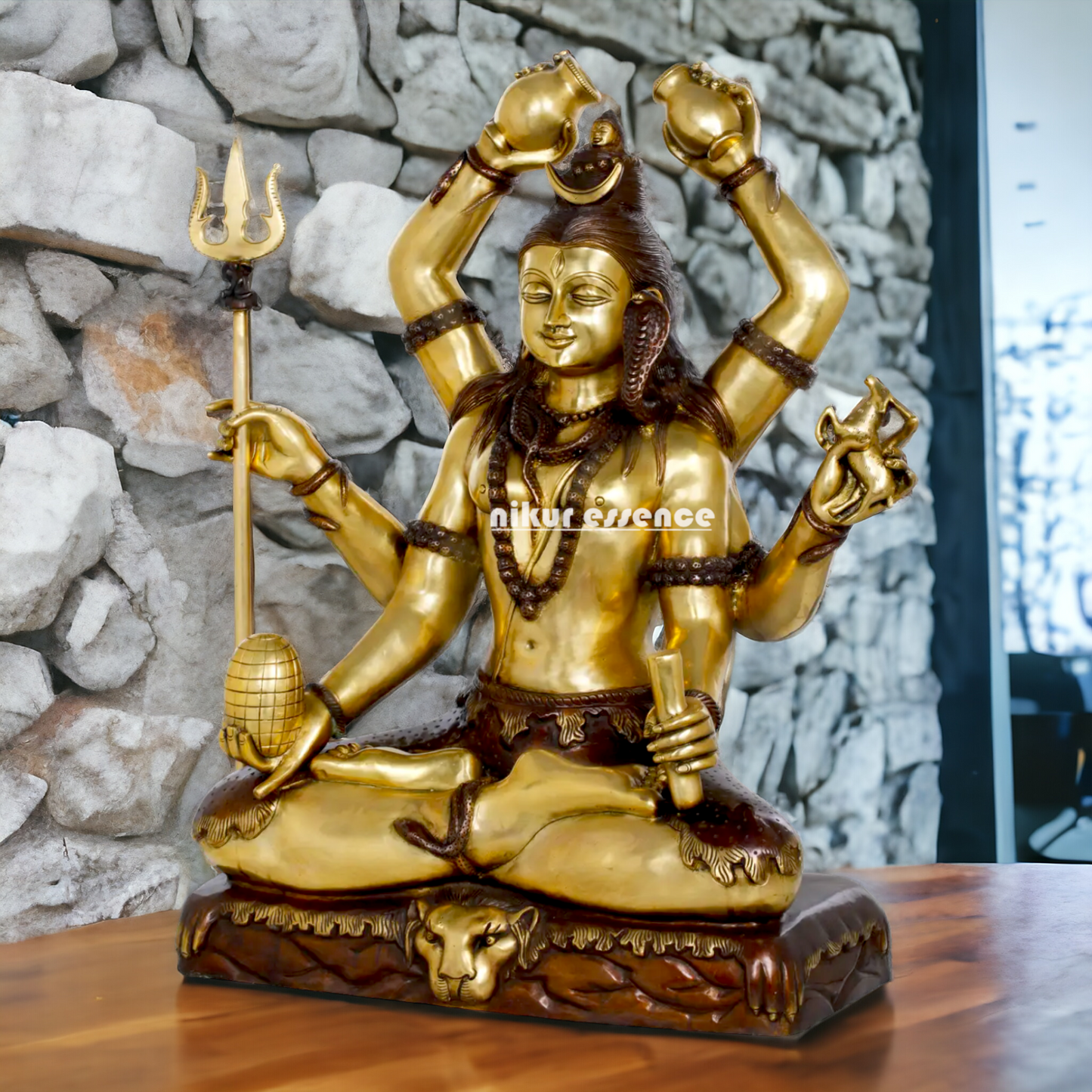 Big Shiva Mahadev Sitting Meditation Brass statue - 31 inches