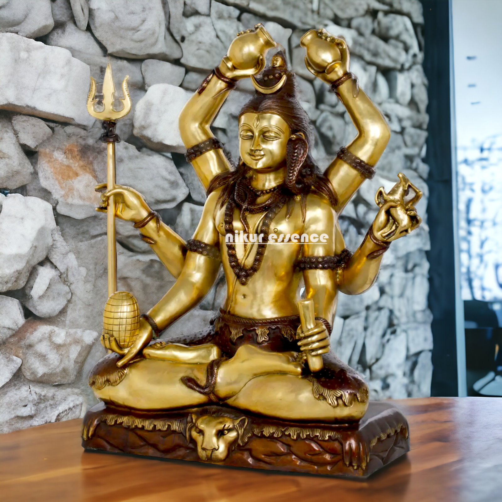 Big Shiva Mahadev Sitting Meditation Brass statue - 31 inches