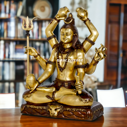 Big Shiva Mahadev Sitting Meditation Brass statue - 31 inches