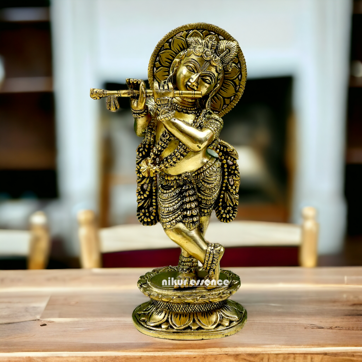 Solid brass Krishna Standing idol - 12 inches