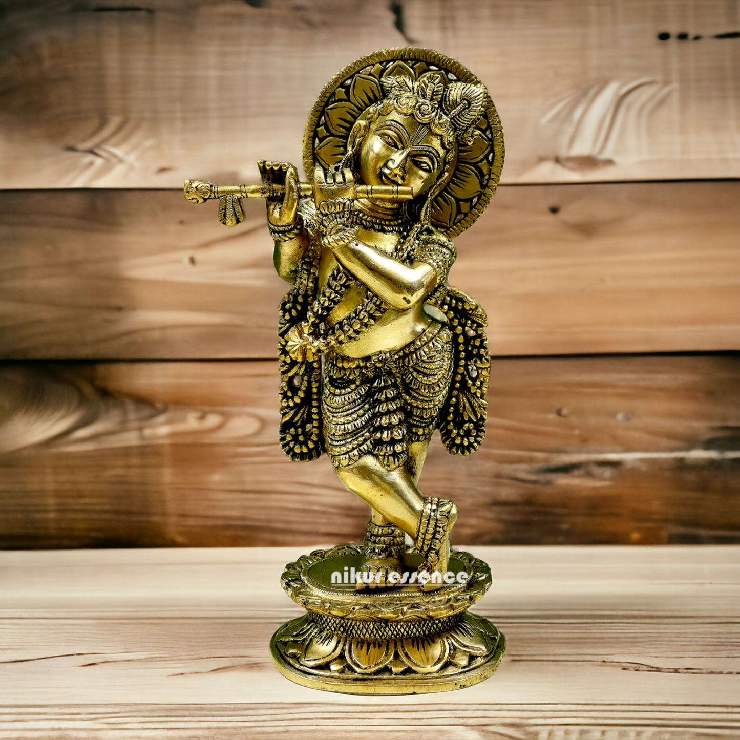 Solid brass Krishna Standing idol - 12 inches