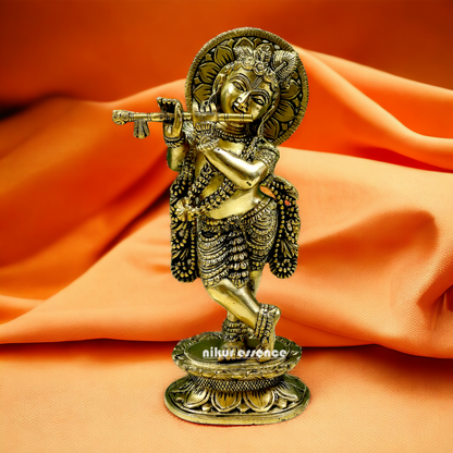 Solid brass Krishna Standing idol - 12 inches