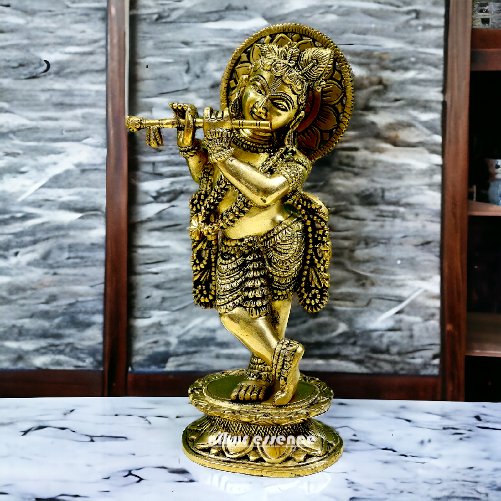 Solid brass Krishna Standing idol - 12 inches