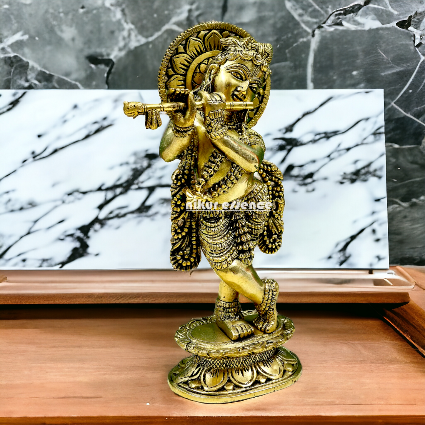 Solid brass Krishna Standing idol - 12 inches