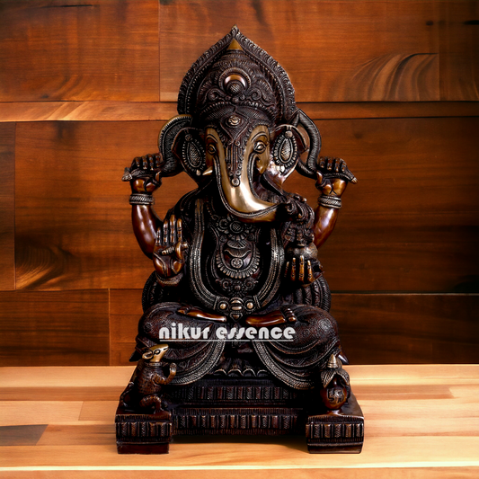 Big Ganesha Ganpati Brass idol - 18.5 inch