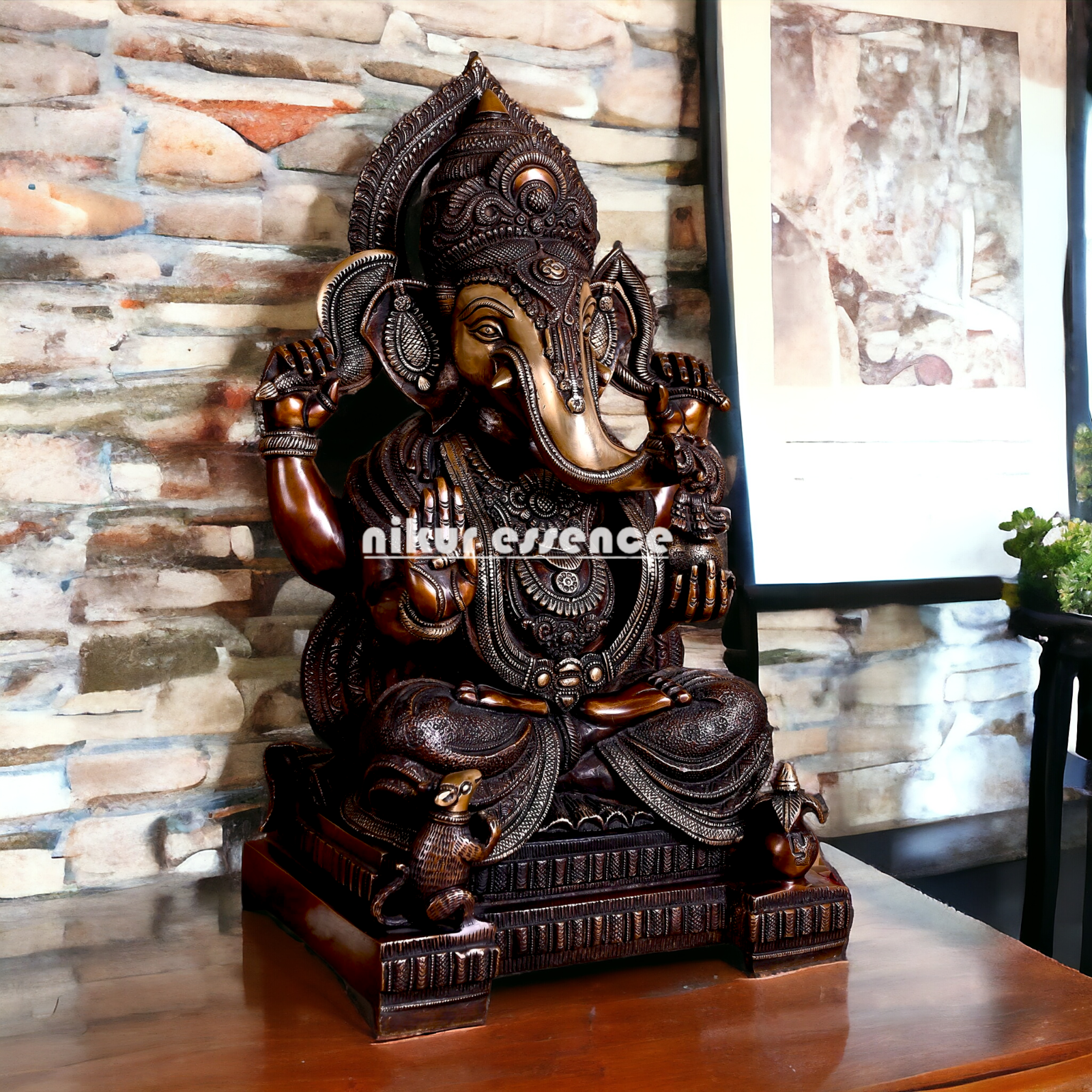 Big Ganesha Ganpati Brass idol - 18.5 inch