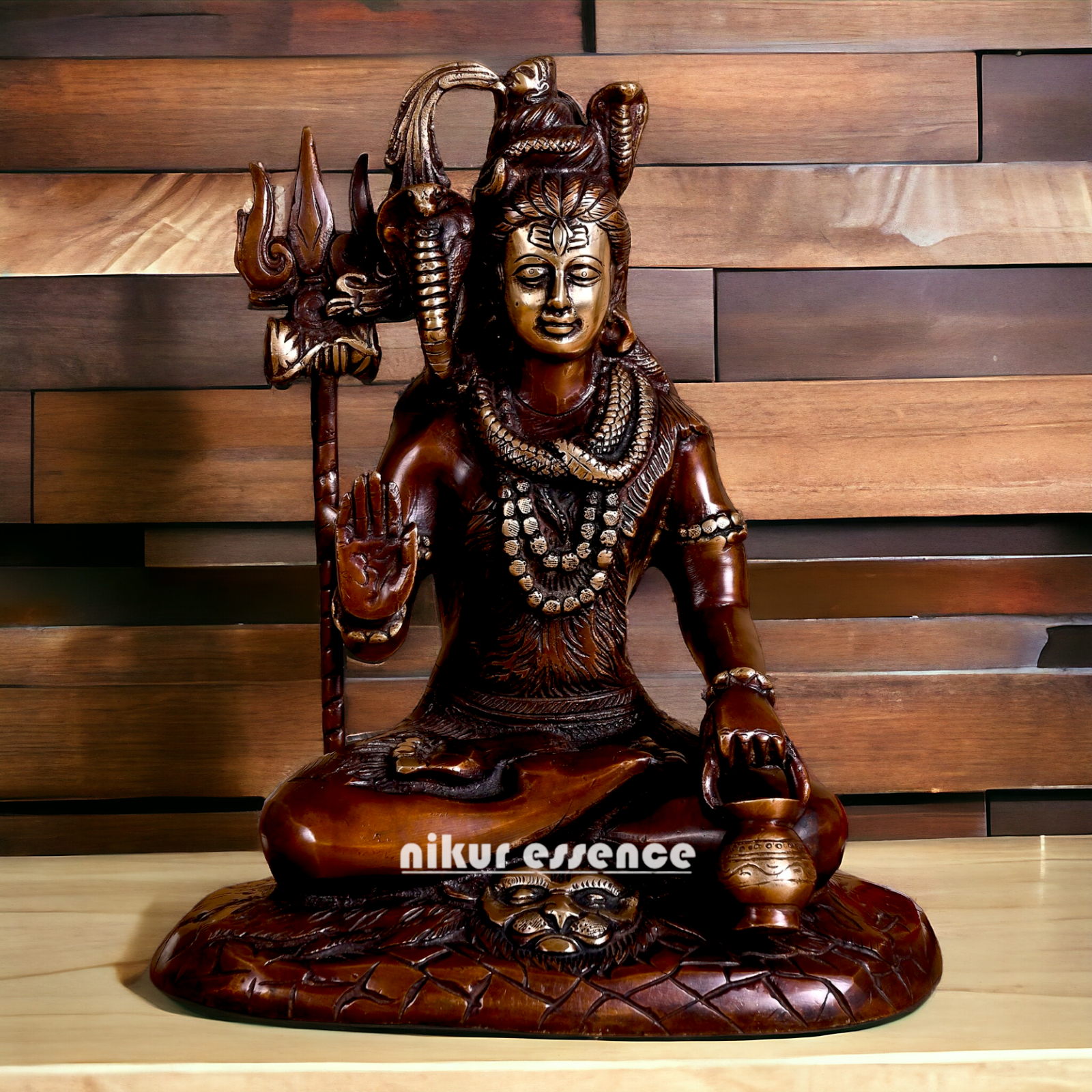 Large Shiva Sitting Meditation Brass Idol - 10 inches