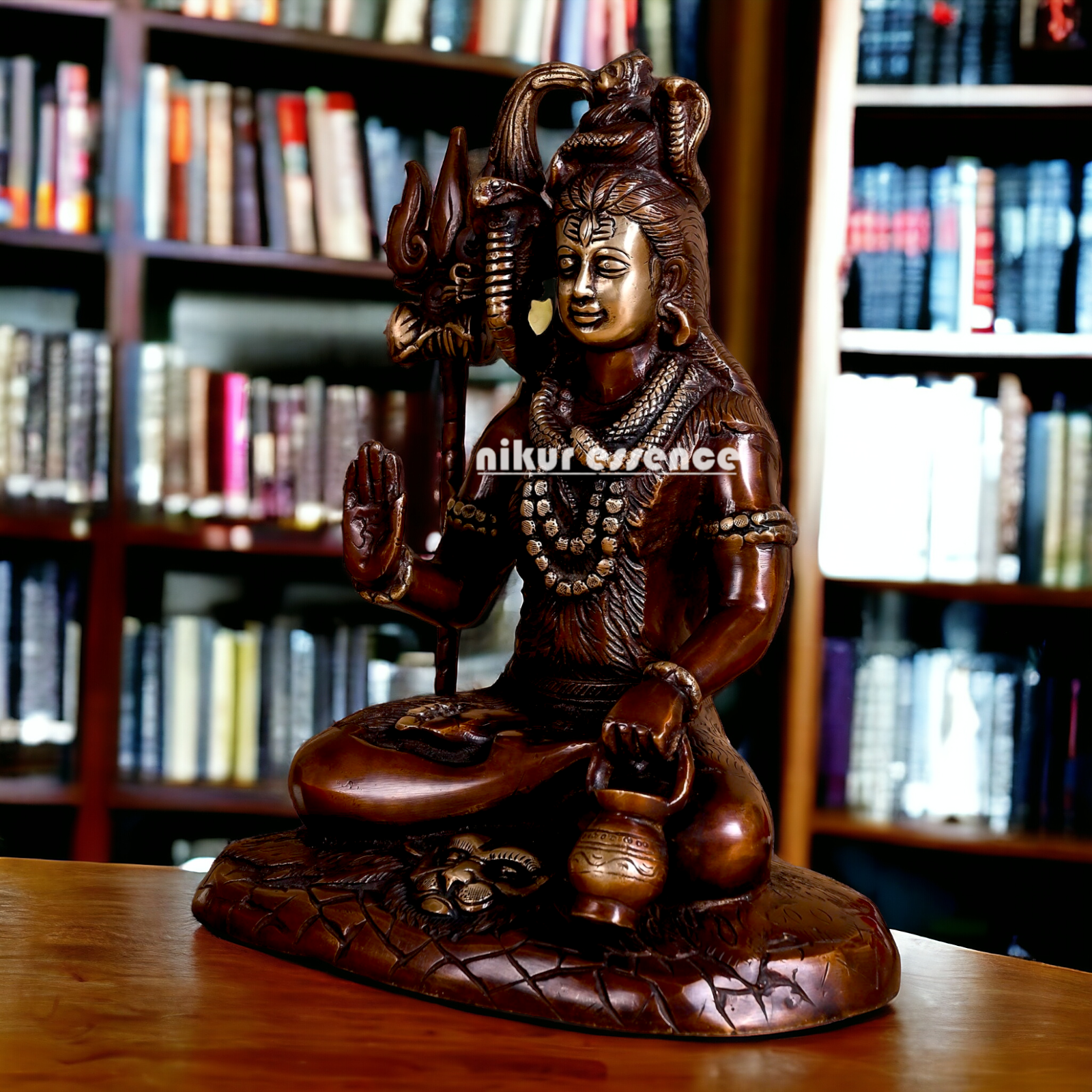 Large Shiva Sitting Meditation Brass Idol - 10 inches