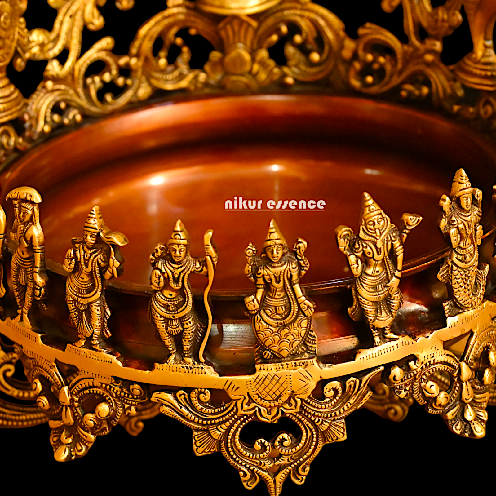 Shop Solid Brass Dashavatar with Balaji Urli Bowl - 18 inches