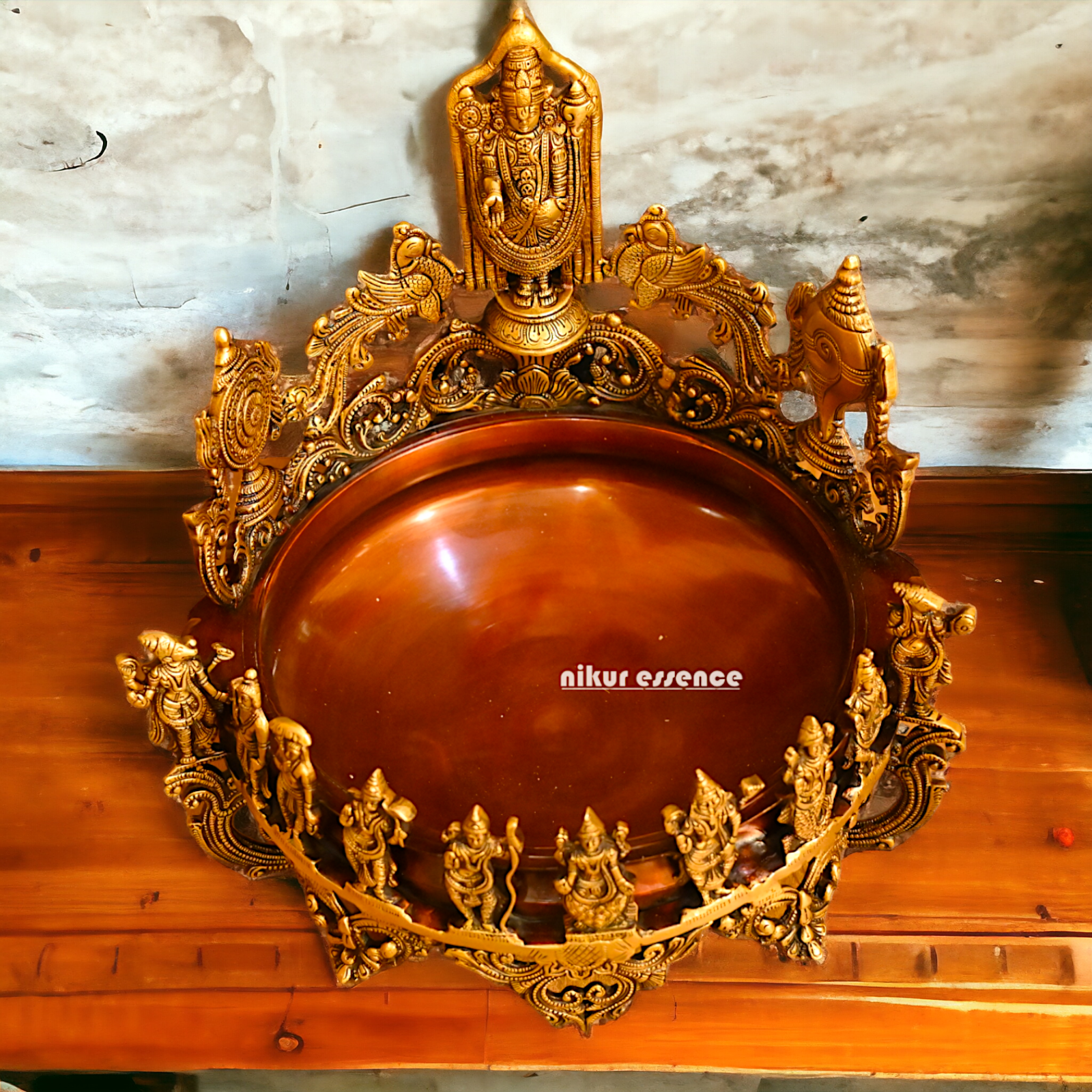 Shop Solid Brass Dashavatar with Balaji Urli Bowl - 18 inches