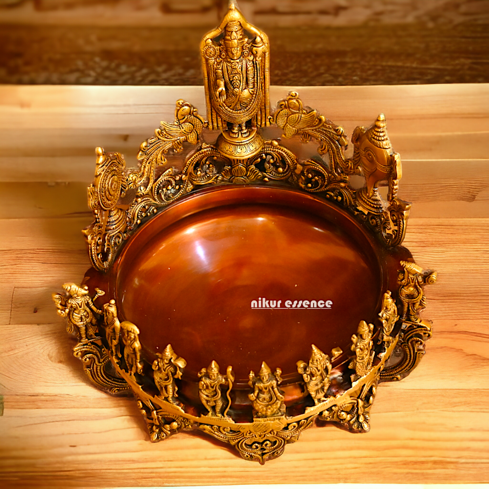 Shop Solid Brass Dashavatar with Balaji Urli Bowl - 18 inches