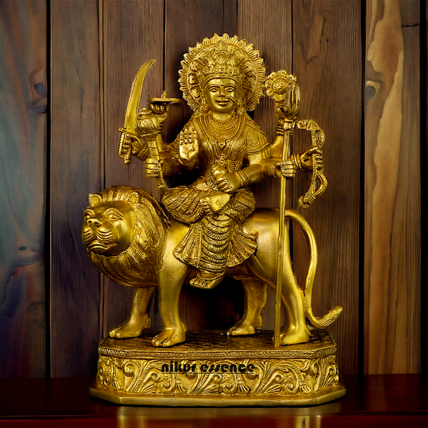 Superfine Brass Beautiful Sherawali Durga Maa - 31 cm