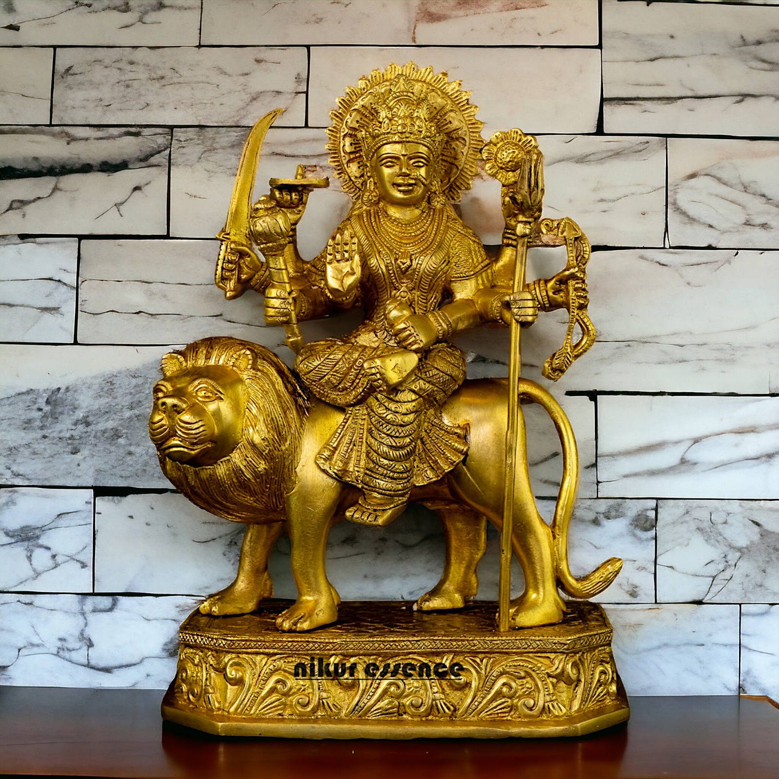 Superfine Brass Beautiful Sherawali Durga Maa - 31 cm