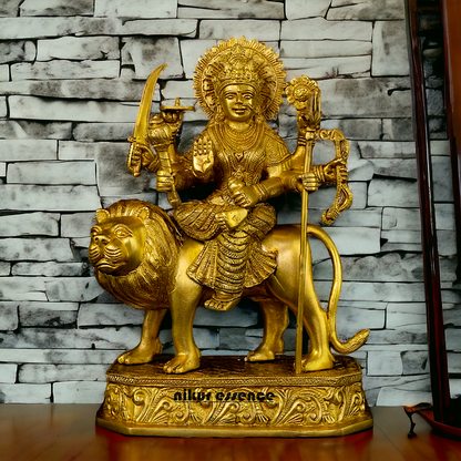 Superfine Brass Beautiful Sherawali Durga Maa - 31 cm