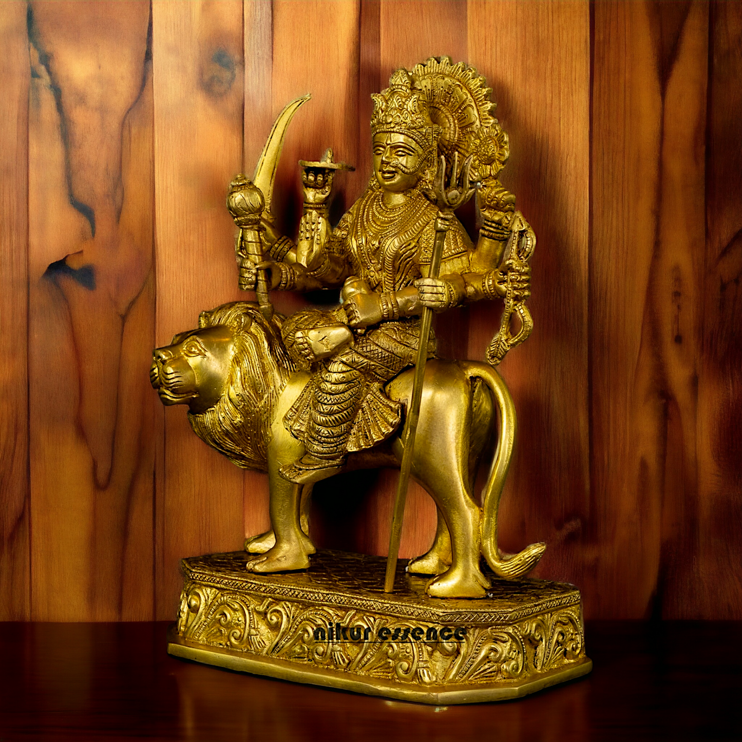 Superfine Brass Beautiful Sherawali Durga Maa - 31 cm