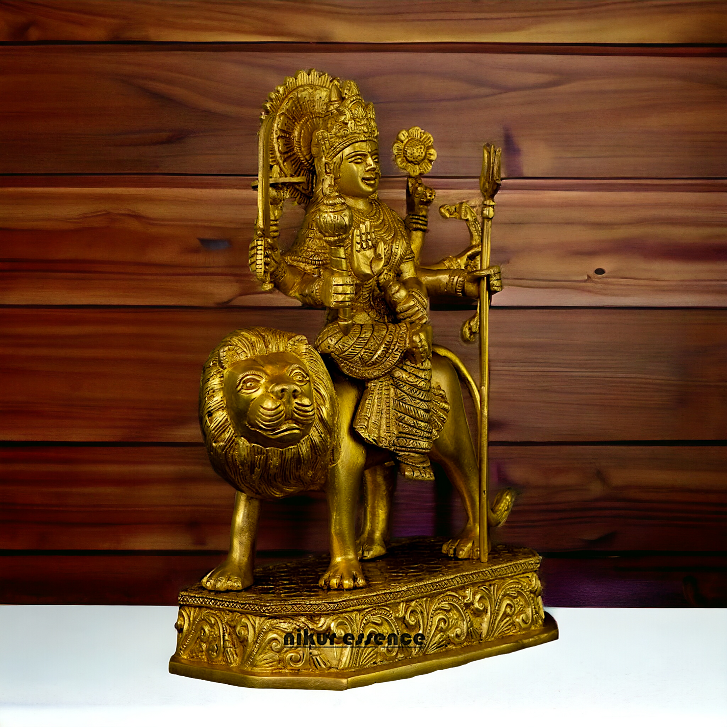 Superfine Brass Beautiful Sherawali Durga Maa - 31 cm