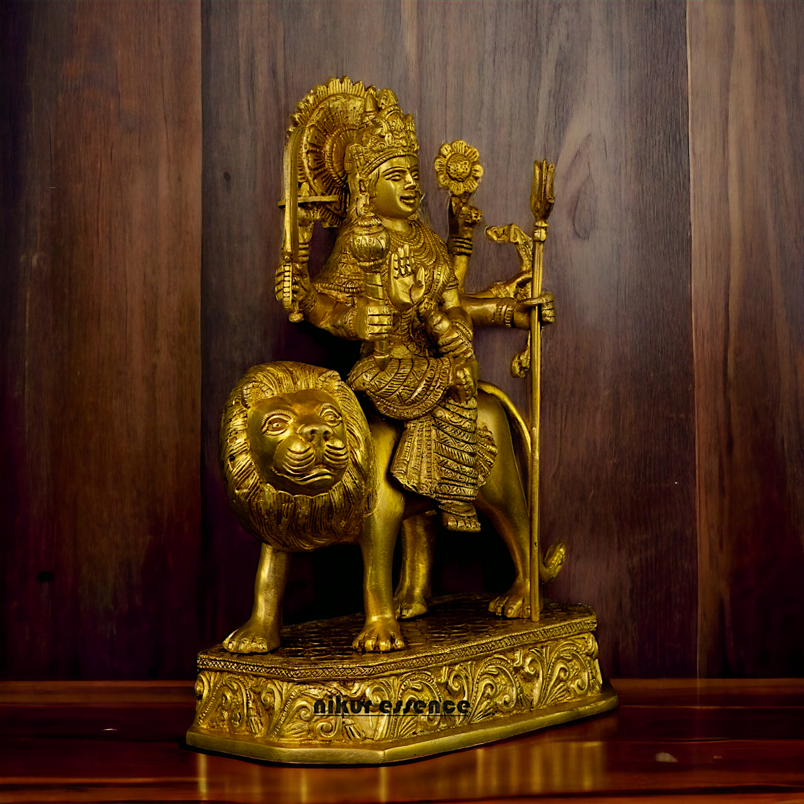 Superfine Brass Beautiful Sherawali Durga Maa - 31 cm