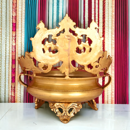 Online Pure Brass Urli Diya with Bells - 11.5 inch