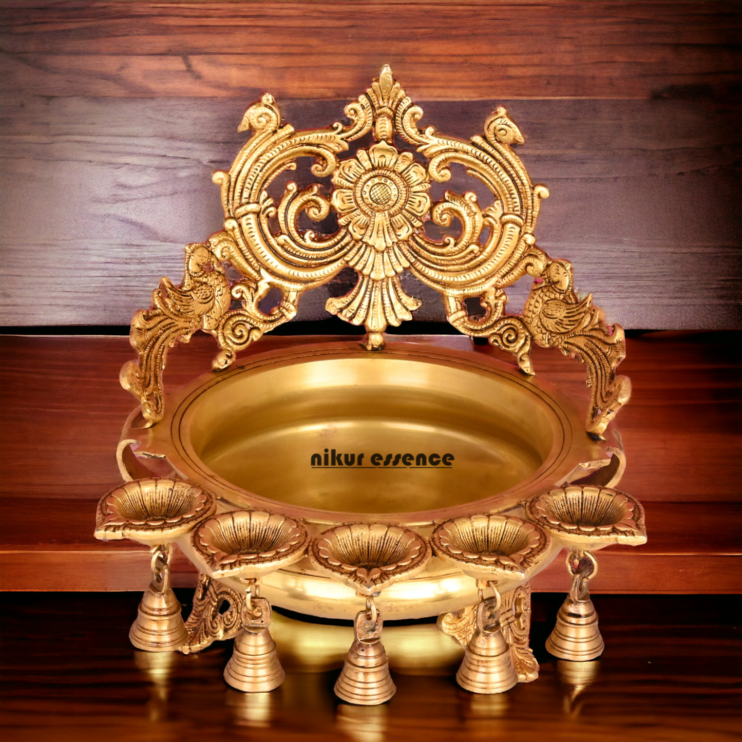 Online Pure Brass Urli Diya with Bells - 11.5 inch