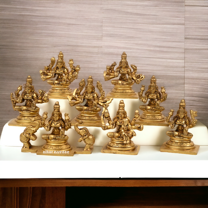 Buy Ashtalakshmi in Brass - 3.5 inch Idols Nikuressence