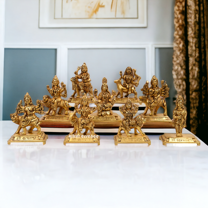 Pure Brass Navdurga idols Set -buy now Idols Nikuressence