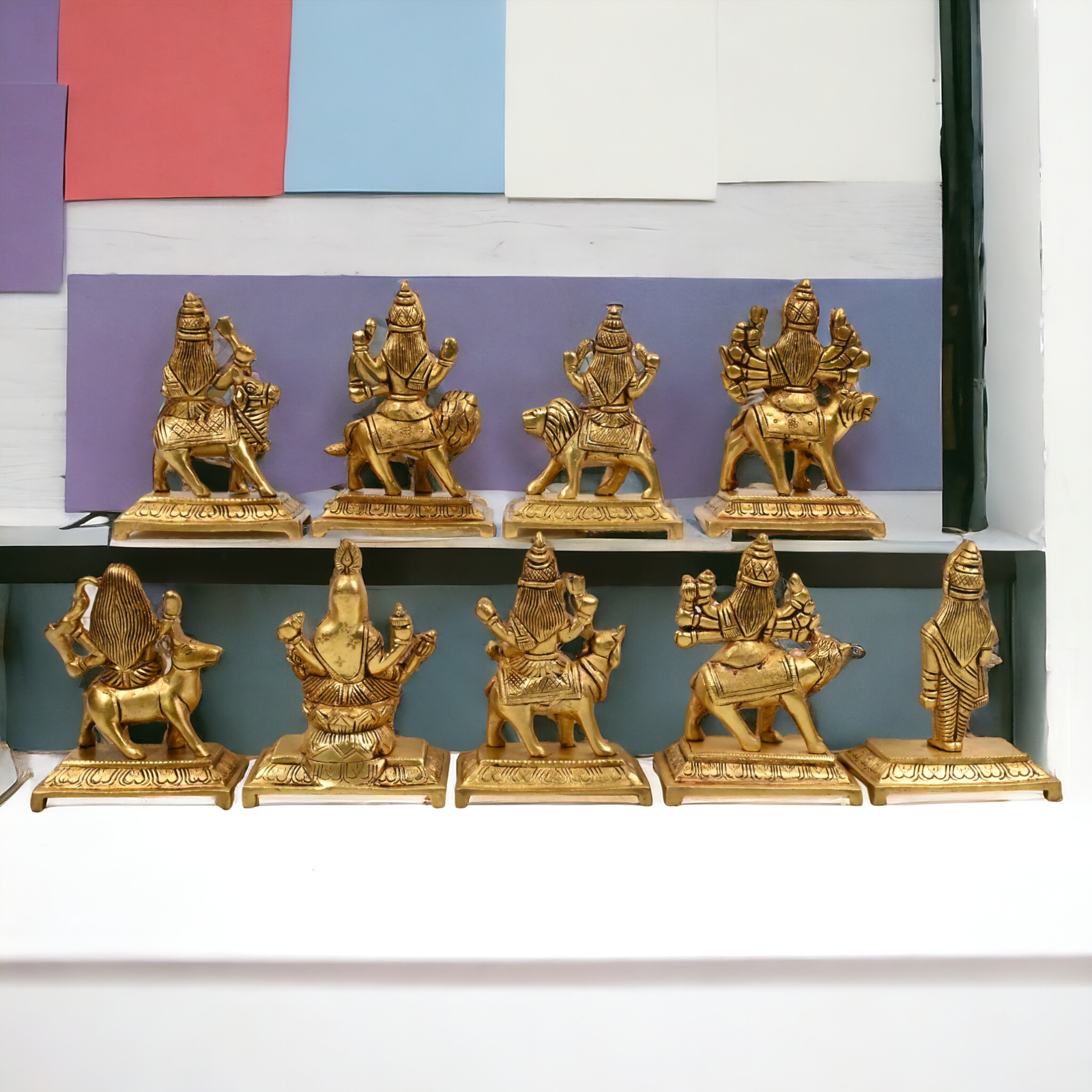 Buy Brass Navdurga Idols- 3 Inch Idols Nikuressence