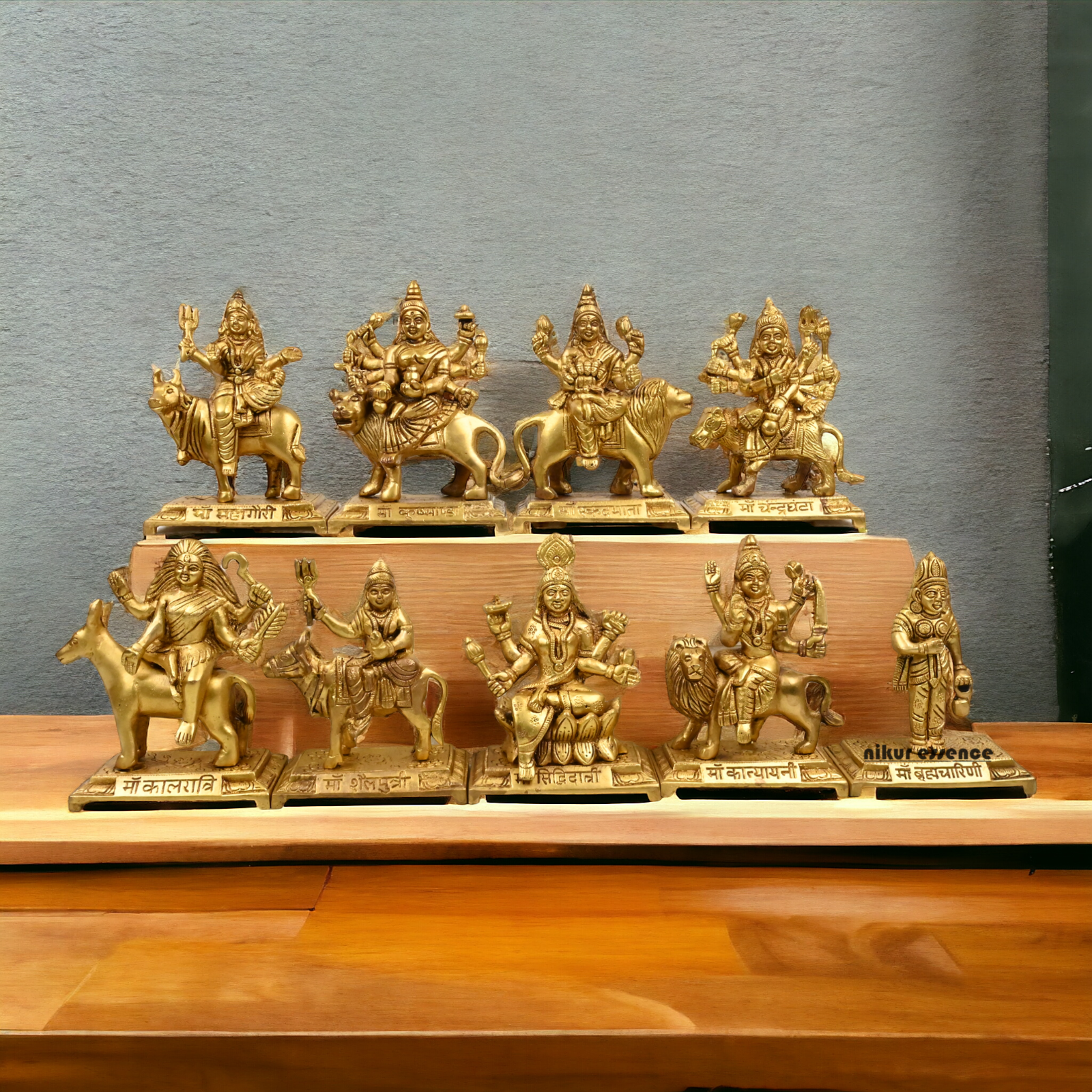 Brass Navdurga idols Set Superfine quality - 6 inch