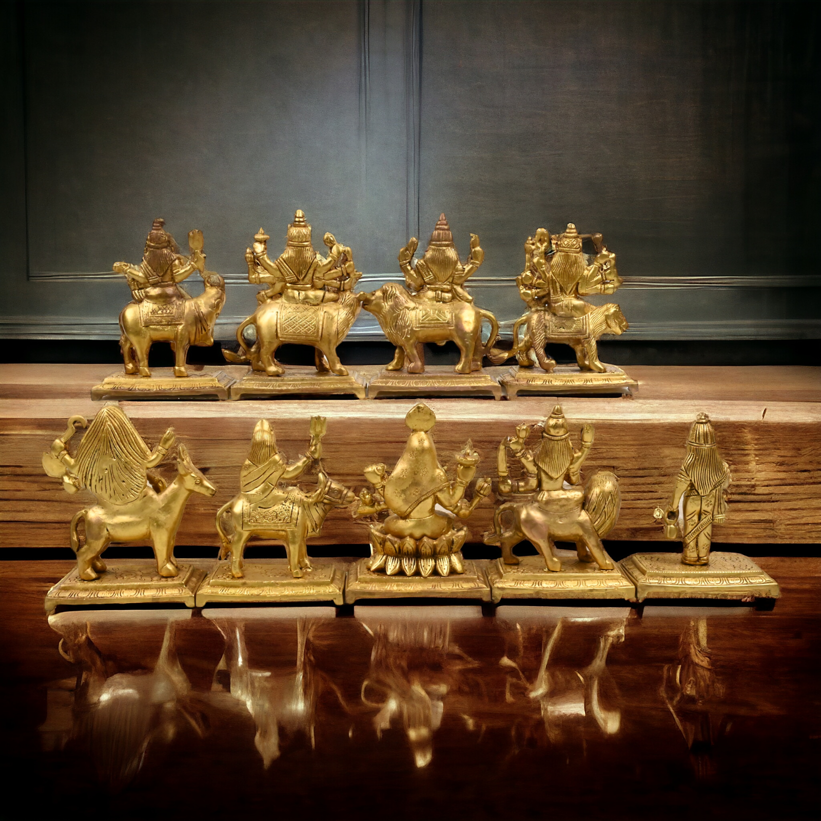 Brass Navdurga idols Set Superfine quality - 6 inch