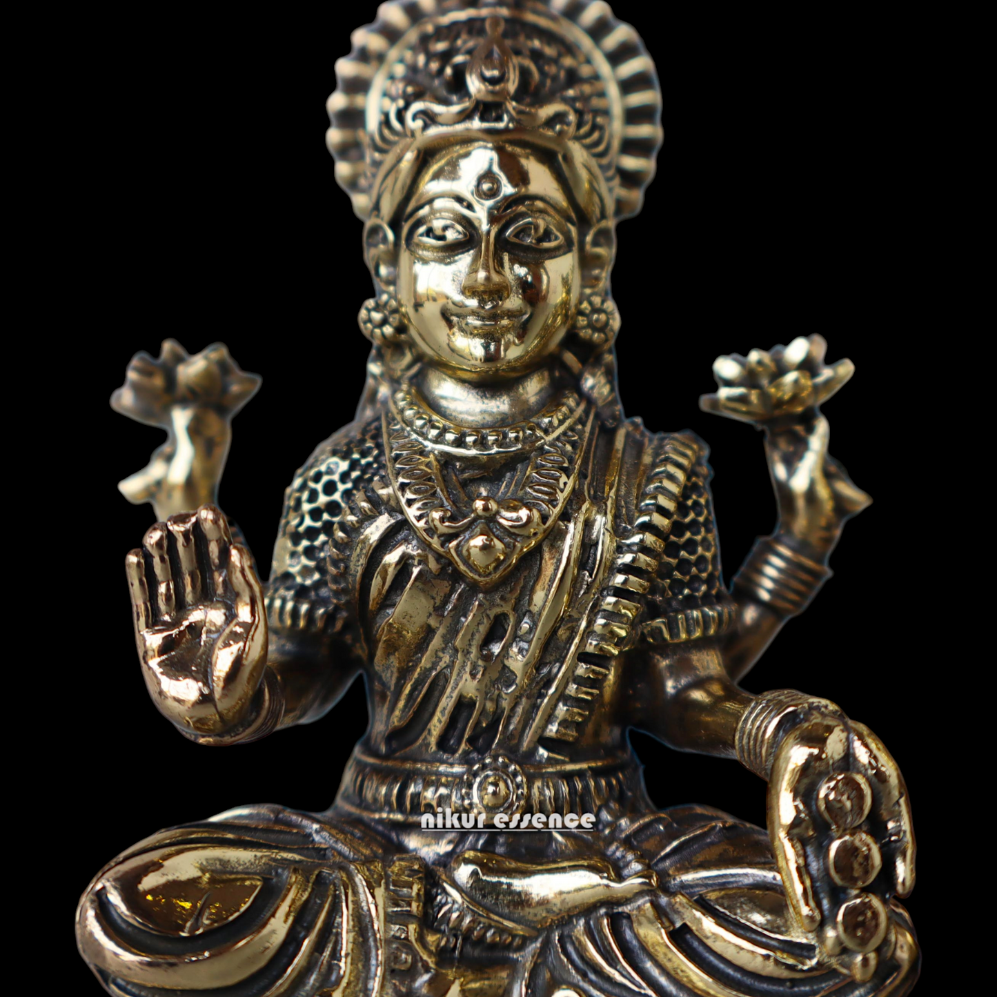 Buy Superfine Brass Ganesh Lakshmi Saraswati Sitting Idol - 2.756 inches