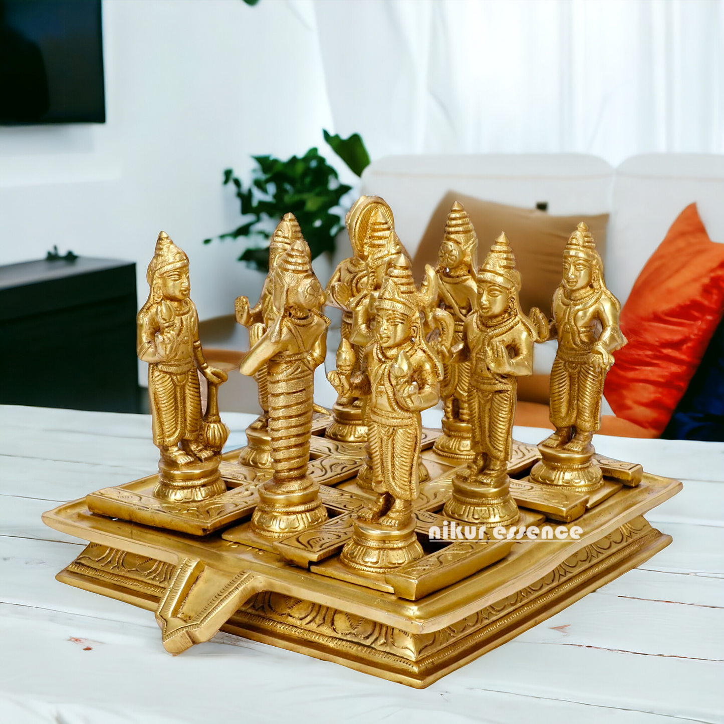 Buy Navagraha Solid Brass Pooja Idol- 10 inches