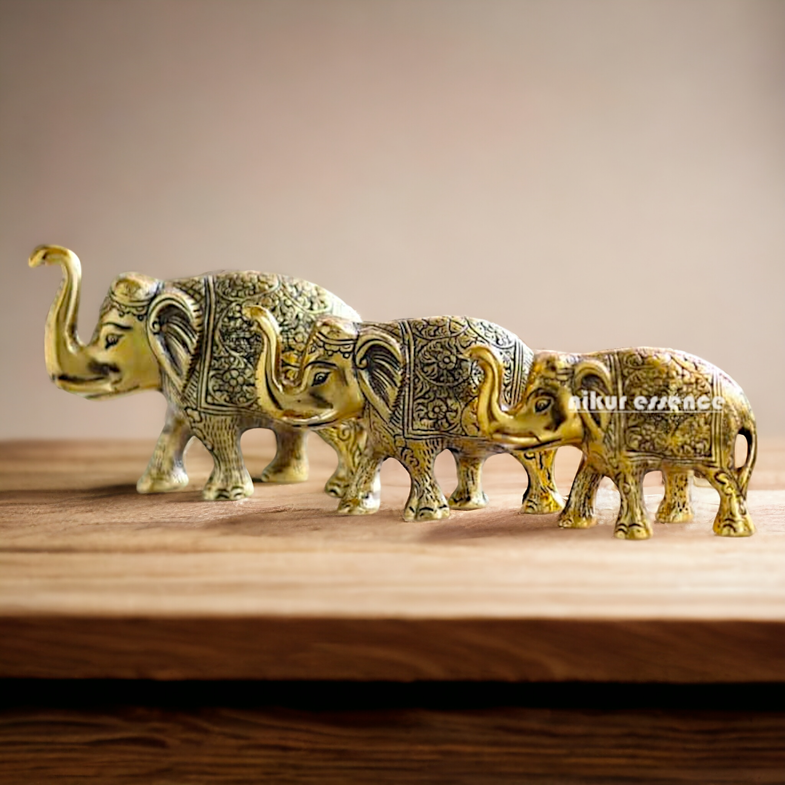 Pure Brass Elephant 3 Set Idol - 7 inches