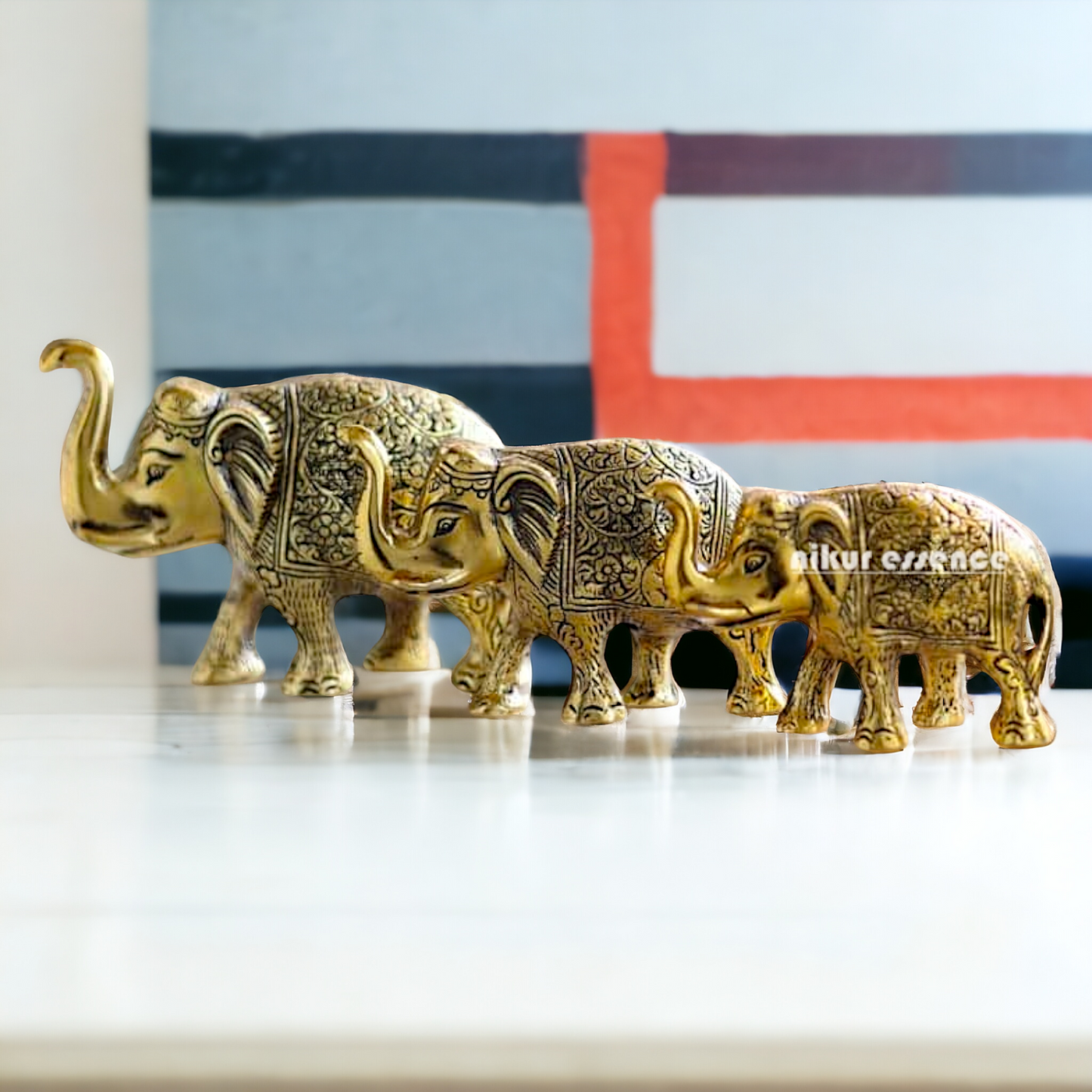 Pure Brass Elephant 3 Set Idol - 7 inches