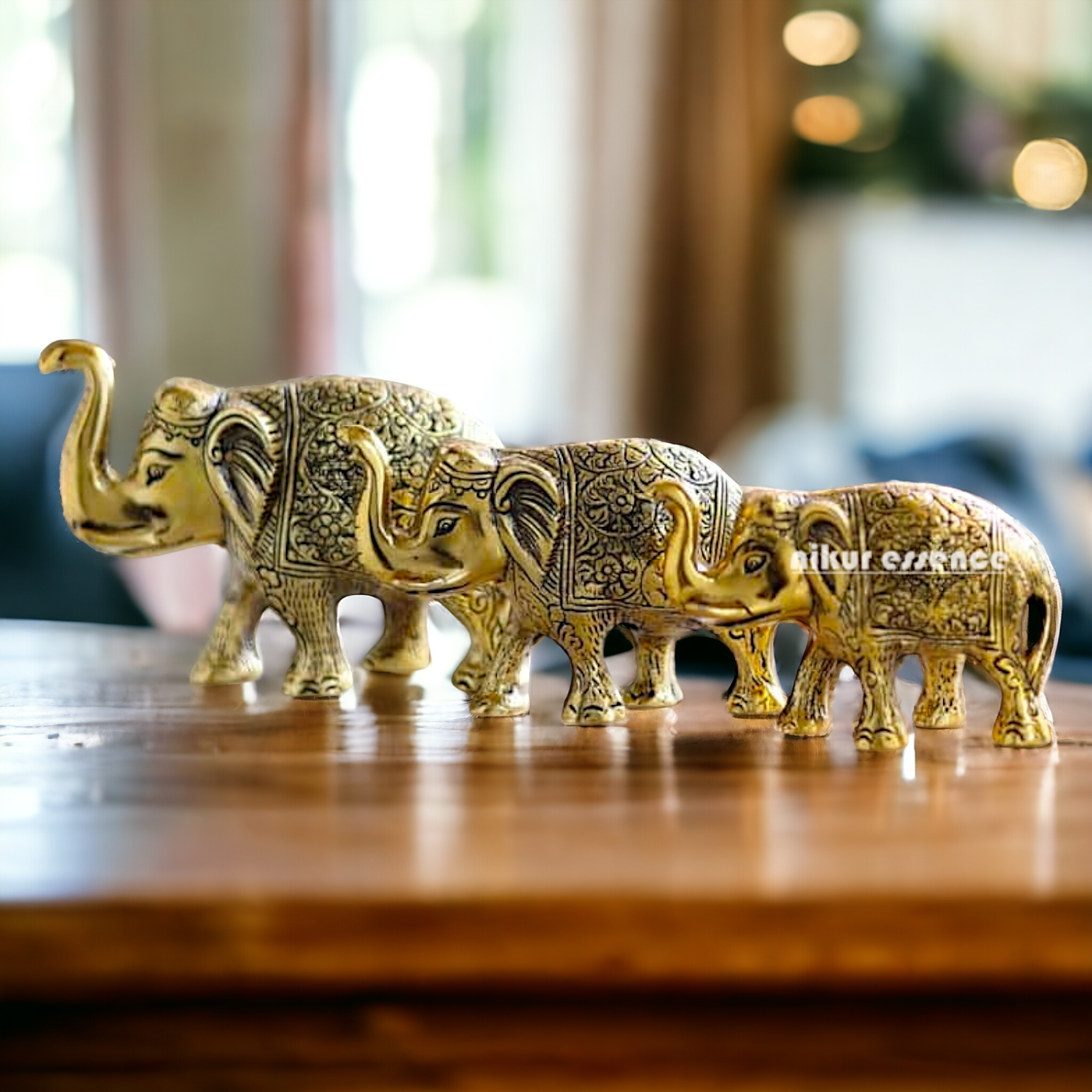 Pure Brass Elephant 3 Set Idol - 7 inches