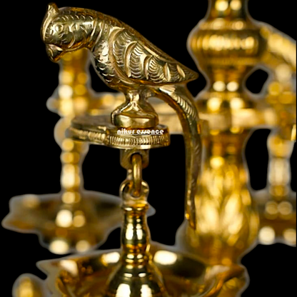 Large Peacock Diya Lamps Pure Brass - 36 inches