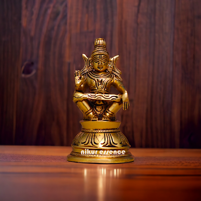 Brass Ayyappa Swamy Kartikeya brass idol - 6.1 Inches