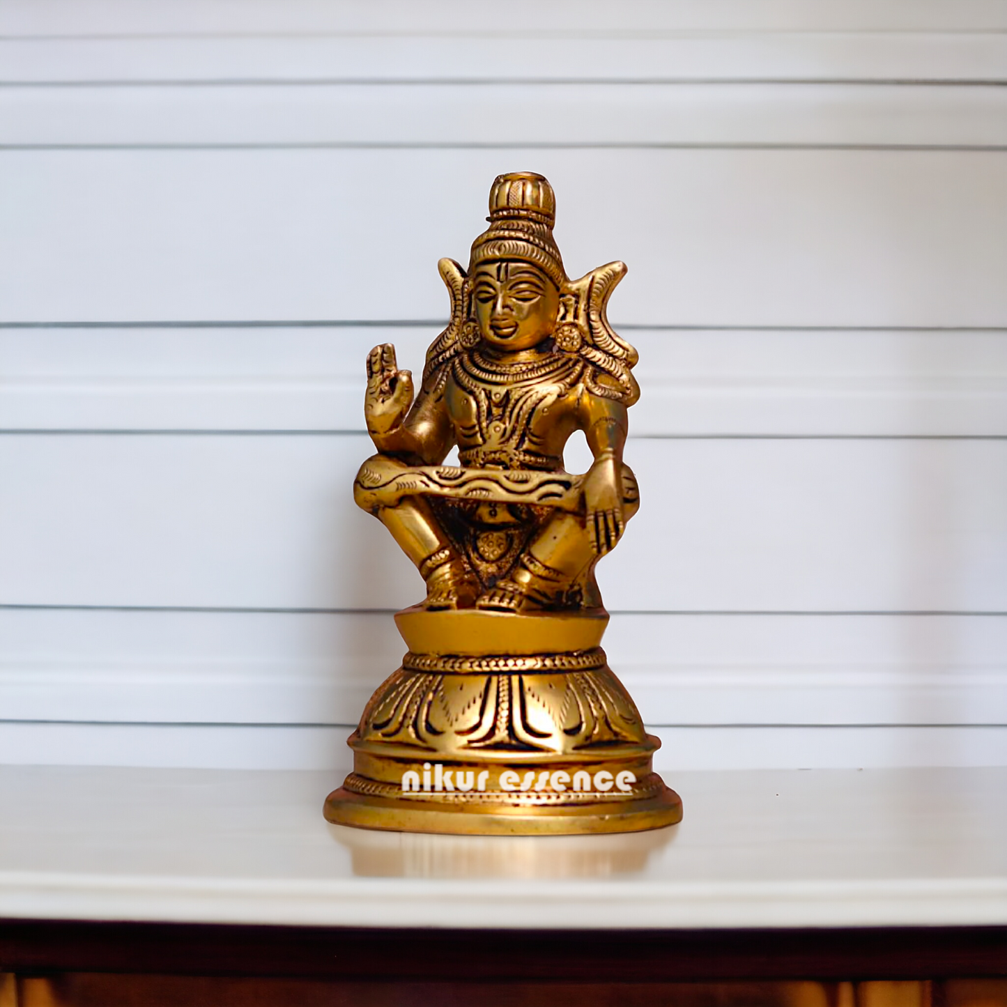 Brass Ayyappa Swamy Kartikeya brass idol - 6.1 Inches