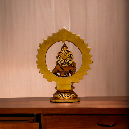 Lord Ayyappa Swamy Kartikeya brass idol - 5.3 Inches