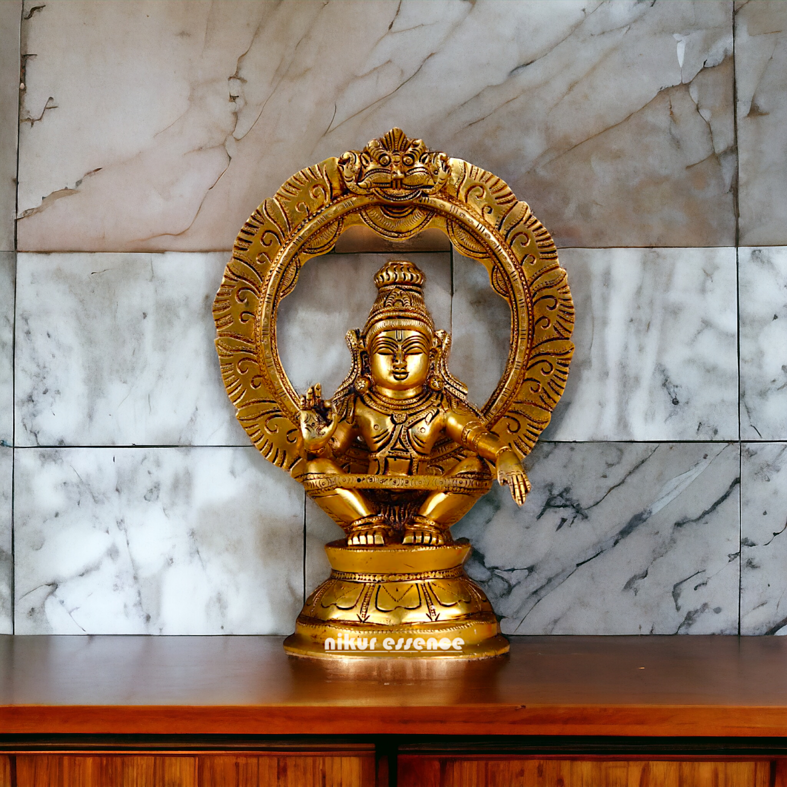 Lord Ayyappa Ayyappan Murugan Solid Brass Idol - 10 Inches