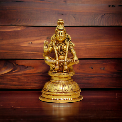 solid Brass Ayyappa Murugan idol - 8 Inches