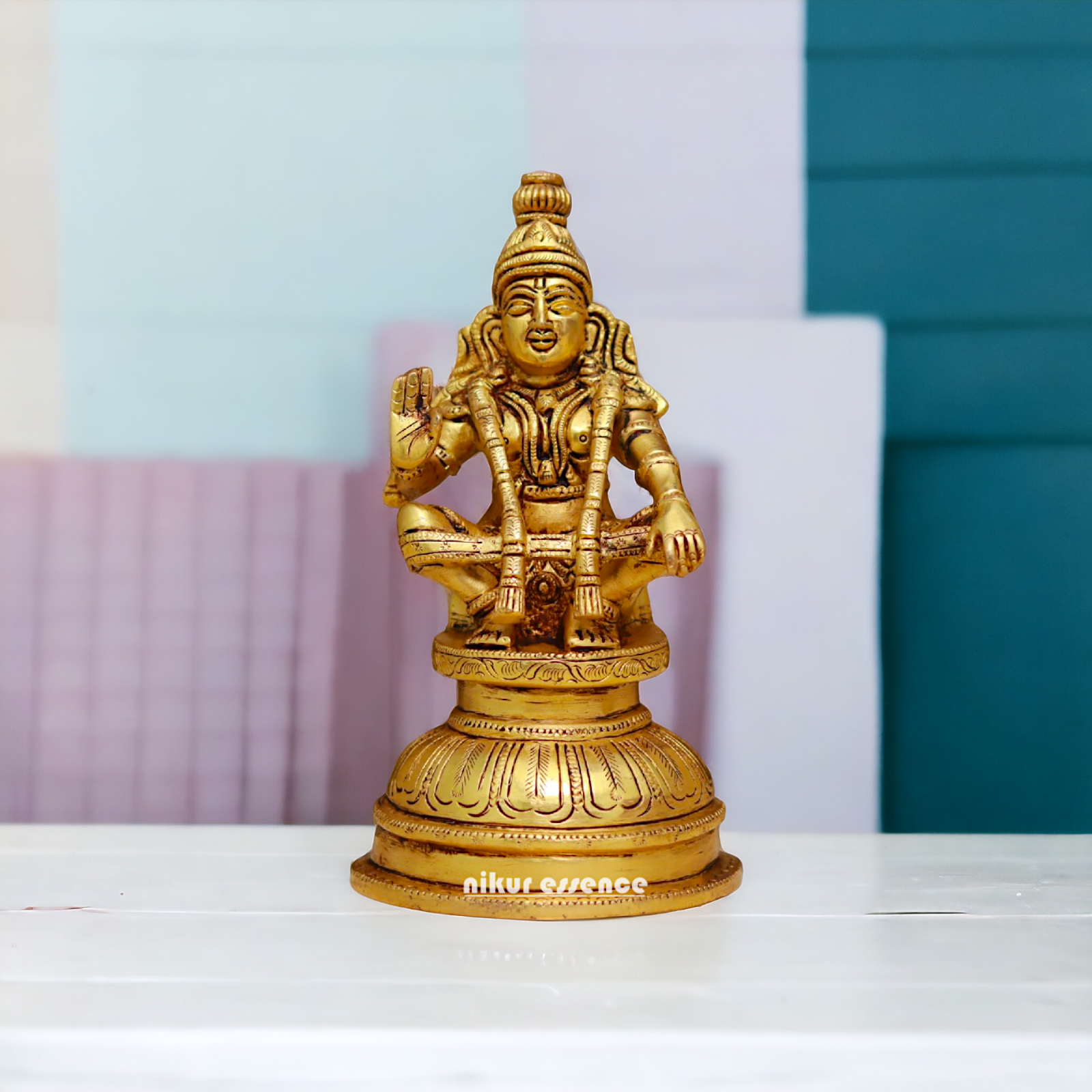 solid Brass Ayyappa Murugan idol - 8 Inches