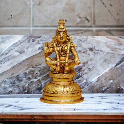 solid Brass Ayyappa Murugan idol - 8 Inches