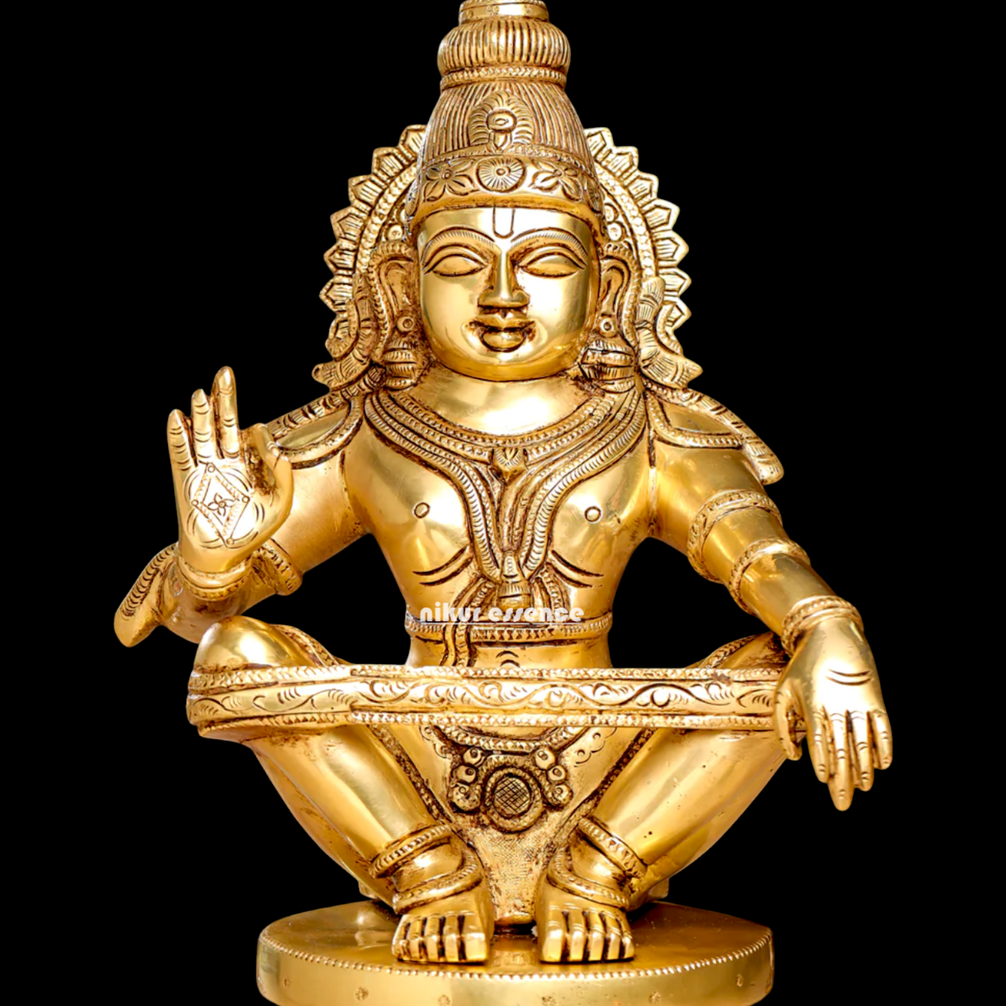 Pure Brass Ayyappa Ayyappan Swamy Murugan brass idol - 14 Inches