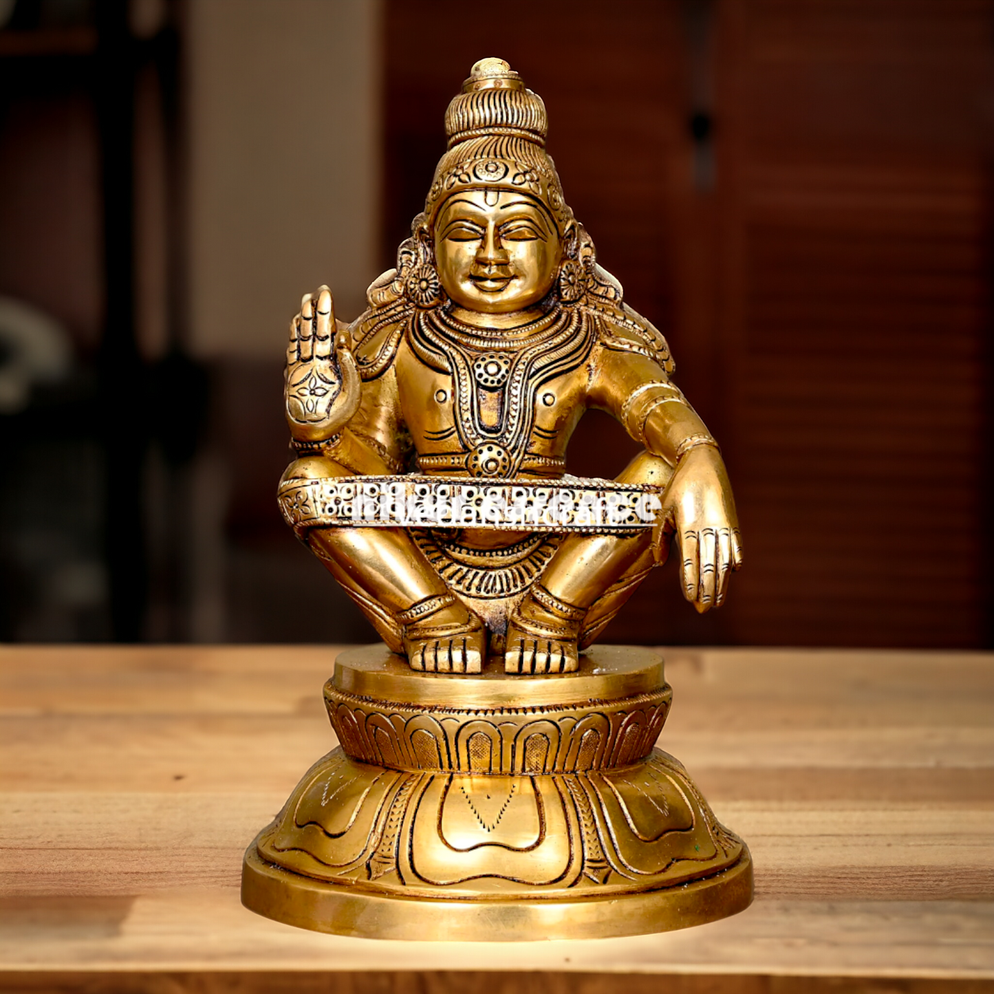 Lord Ayyappa Ayyappan Swamy Murugan brass idol - 9.5 Inches