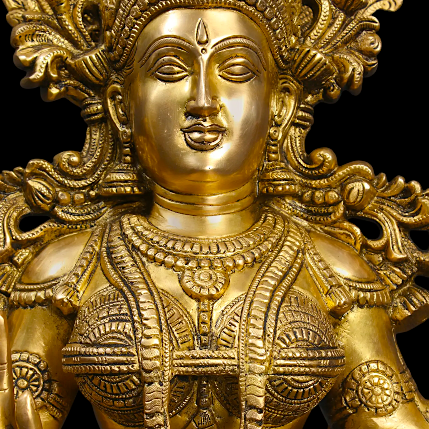 Goddess Lakshmi Maa Sitting on Lotus Solid brass idol - 25 inches