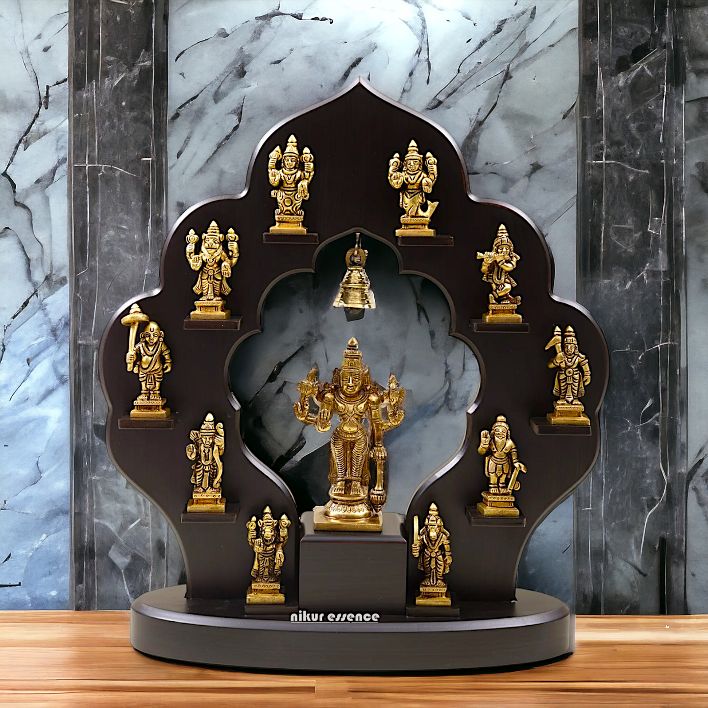 Buy Vishnu with dashavtar Brass Solid idol - 14 inches