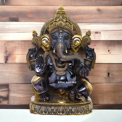 Big Ganesha Vinayaka Sitting Brass idol - 19 inches