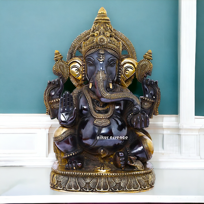 Big Ganesha Vinayaka Sitting Brass idol - 19 inches