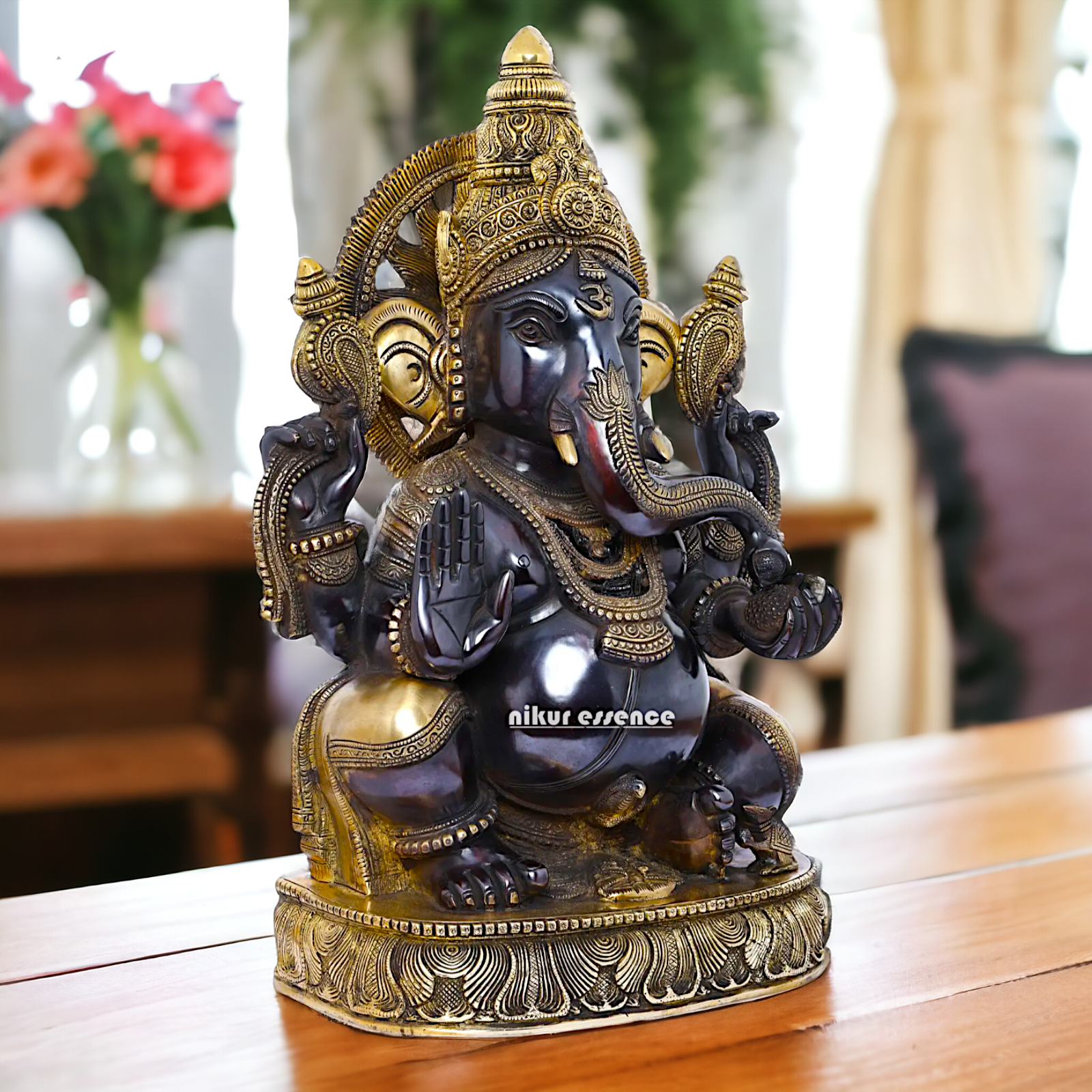 Big Ganesha Vinayaka Sitting Brass idol - 19 inches