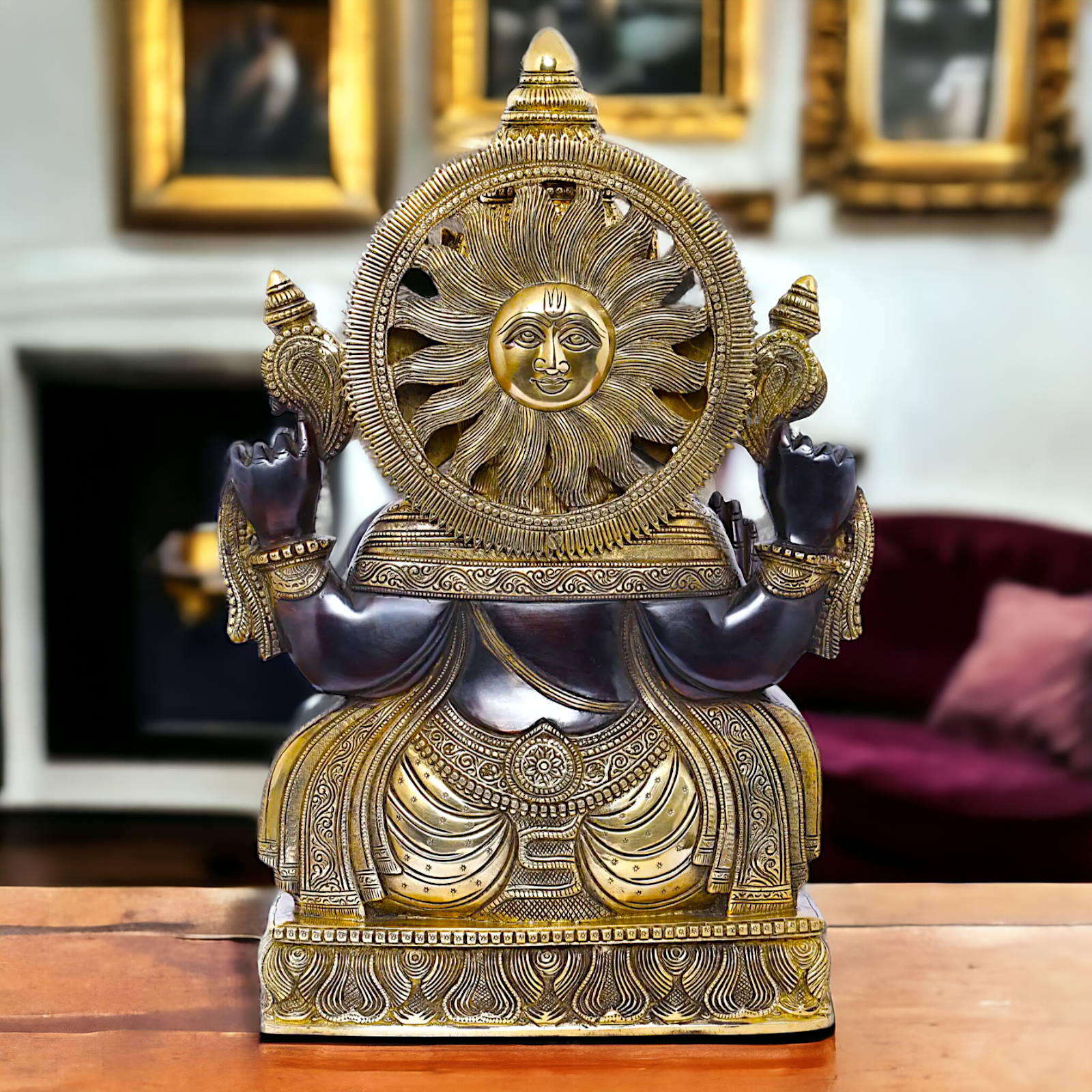 Big Ganesha Vinayaka Sitting Brass idol - 19 inches